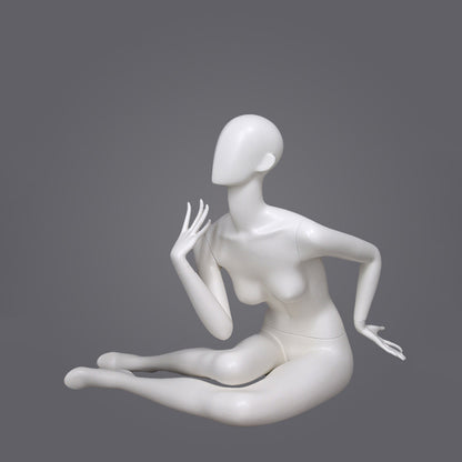 DE-LIANG Full Body Female Mannequin with Abstract Head,Realistic Fiberglass Display Model for Boutique & Clothing Store Window Display