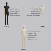 Load image into Gallery viewer, Luxury Linen Male Full Body Mannequin,Black/White Standing Dress From Torso,Display Model with Wooden Arms for Clothing,Dress Display
