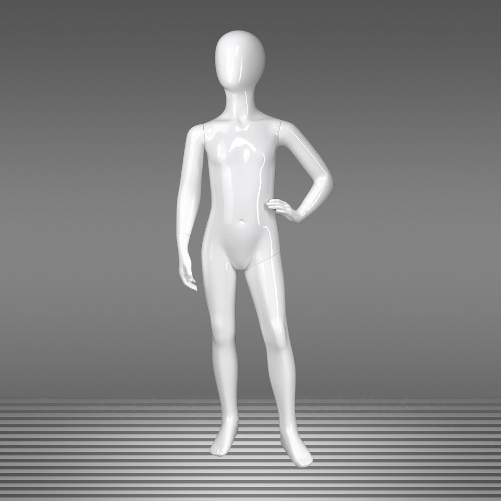 Glossy White Childs Display Mannequin Full Body Dress Form