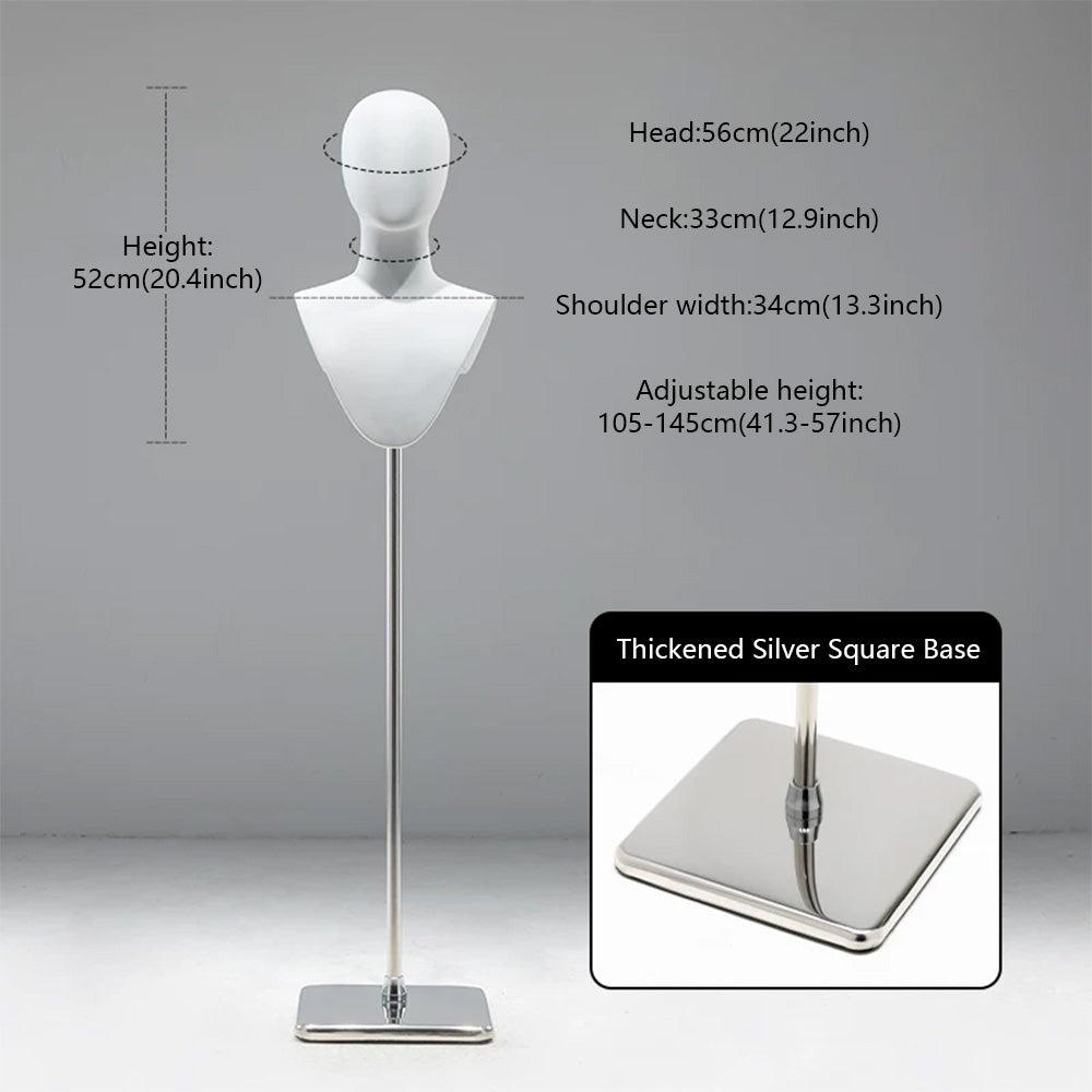 DE-LIANG Cosplay Mannequin Head Stand | Wigs Hats Jewelry | Extra-Long Wig Display