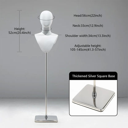 DE-LIANG Cosplay Mannequin Head Stand | Wigs Hats Jewelry | Extra-Long Wig Display