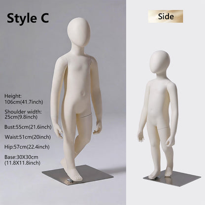 DE-LIANG Kids Full Body Mannequin Ages 4-14 | 6 Sizes Children Clothing Display Form