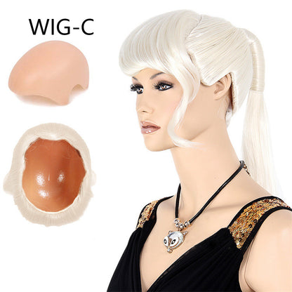 DE-LIANG Clearance Female Head Mannequin Wig Display,Colorful Hard Shell Ponytail Wig Display Mannequin Head,Use for barbershop/Clothing Shop Design Ideas and Wig Shop InteriorDesign DL2379 De-Liang Dress Forms