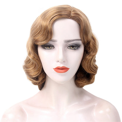 Custom Wig, Female Curly Synthetic Wig With Bangs,Handmade Short Curly Hair,Hair for Window Manikin Head Decorate,Retro Wigs, Cosplay Wig DL2392 De-Liang Dress Forms