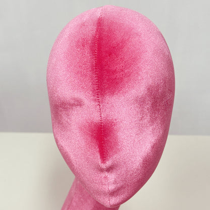 DE-LIANG Elegant Long Neck Velvet Female Mannequin Head, Rose Red/Light Pink Display Head for Wig Shops Jewelry Stores Boutiques Photography*1pcs