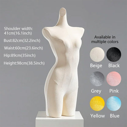 DE-LIANG Velvet Female Mannequin Torso | Lingerie Bra Underwear Display Form