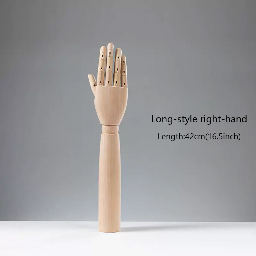 DE-LIANG Wooden Articulated Hand Mannequin with Stand – Jewelry & Bag Display Prop