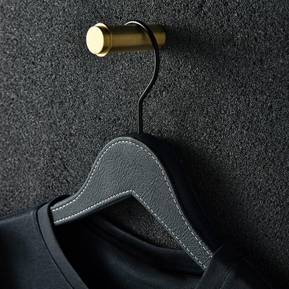 DE-LIANG Leather Hangers,Hanger For Wedding Dress,Can Custom LOGO Hanger Free,Black Round Hook Hanger Clothes,Wedding Hanger for Bridesmaids DL2423 DE-LIANG