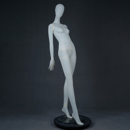 DE-LIANG Frosted Translucent Female Full Body Mannequins – Minimalist Abstract Window Display Model, Boutique Clothing Store Fashion Dress Form