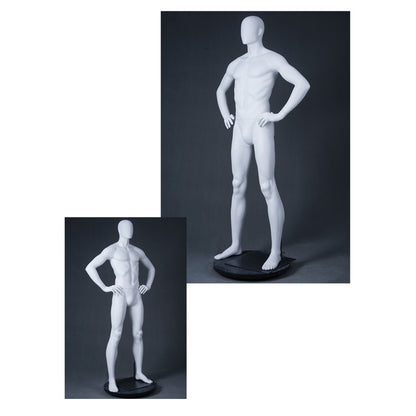 DE-LIANG Male Full Body Mannequin | White Sports Mannequin for Gym & Athletic Apparel | Running & Sportswear Display