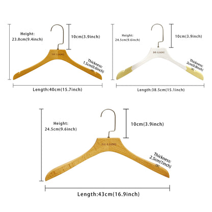 Quality Beech Wooden Hangers,40cm 43cm Knitwear coat pant wedding hanger Clothing Display Rack,Customize Logo Free, 50pcs per Box, Natural