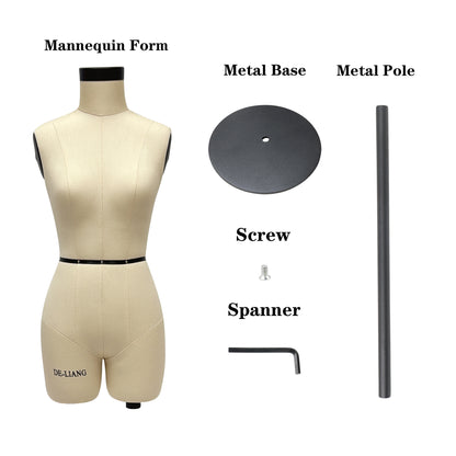 DE-LIANG Half Scale Dress Form 1:2 Miniature Mannequin （Size 6）