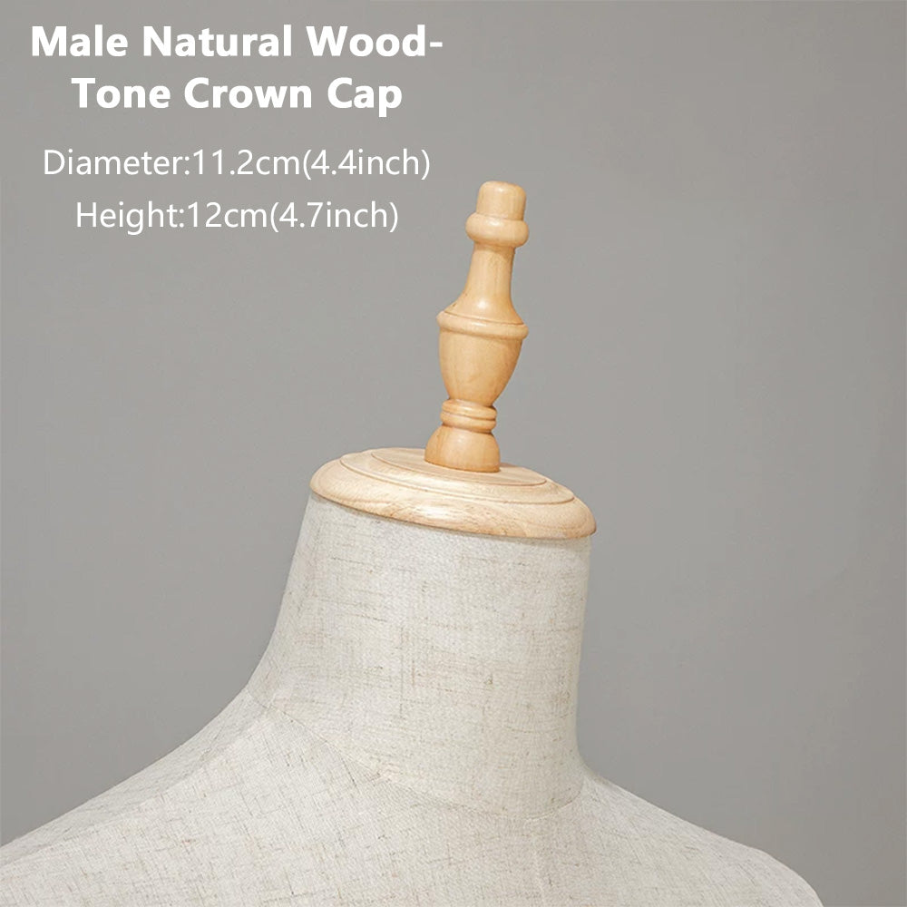 DE-LIANG Wooden Mannequin Head Cap for Clothing Store Boutique Display Dress Form