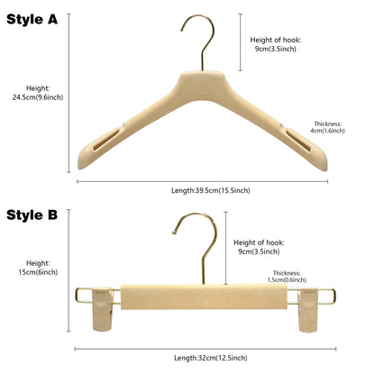 DE-LIANG Beige Velvet hanger/trouser hanger, hollow shoulder anti-slip design,Evening Dress Hanger with Customize Logo,50pcs/Ctns For Sales