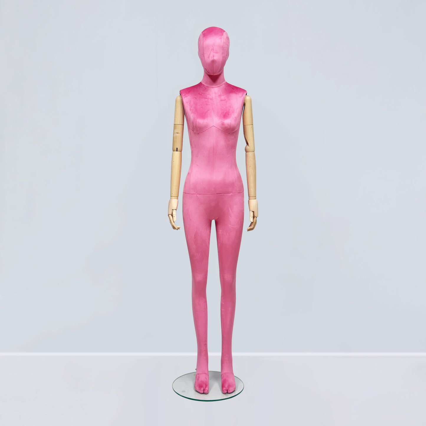 Luxury Matte Flannel Female Mannequin | Articulated Wooden Arms | DE-LIANG