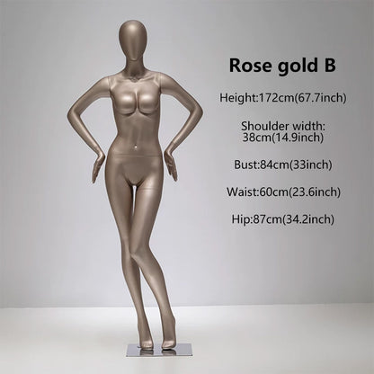 DE-LIANG Full Body Female Mannequin | Fiberglass Dress Form for Boutique Clothing Display