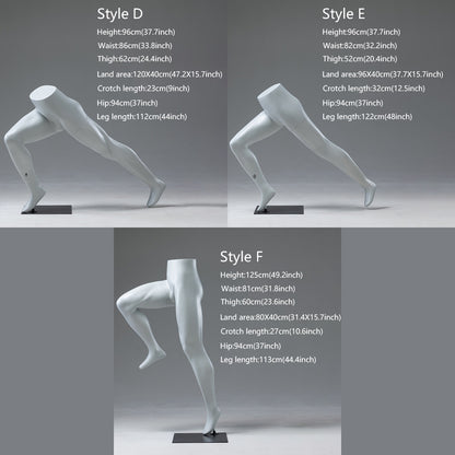 DE-LIANG Running Sport Leg Mannequin Display – Dynamic Half Body Male & Female Lower Torso, Fiberglass Athletic Pants Display Form for Sportswear, Shoes, and Fitness Store Window