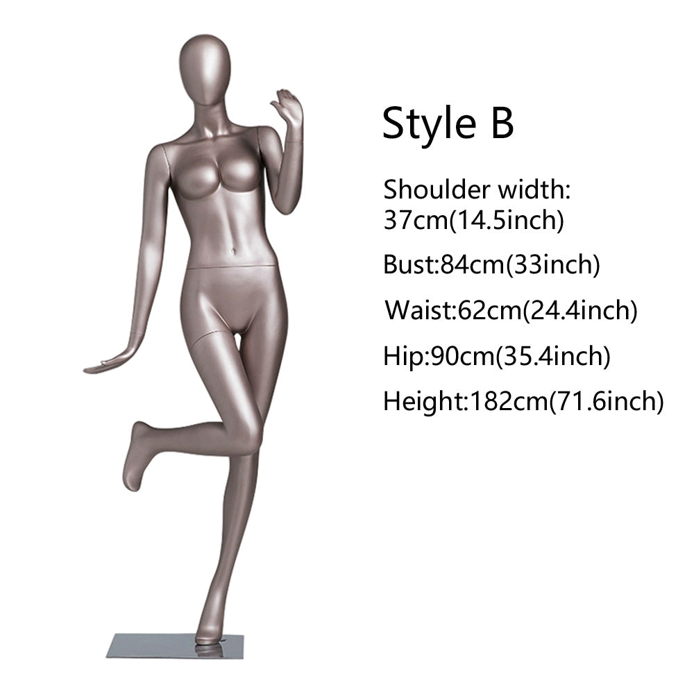 DE-LIANG Matte White / Rose Gold Female Full Body Mannequin - Lingerie Display Prop Standing Sitting Pose