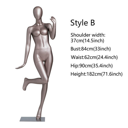 DE-LIANG Matte White / Rose Gold Female Full Body Mannequin - Lingerie Display Prop Standing Sitting Pose