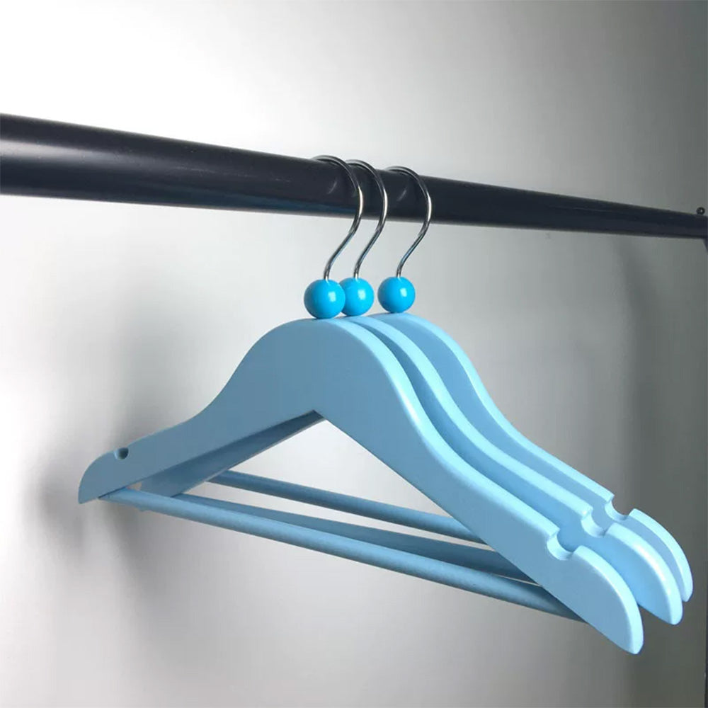 DE-LIANG Kids Solid Wood Hangers with Clips | Non-Slip Children's Closet Hangers Ages 2–8