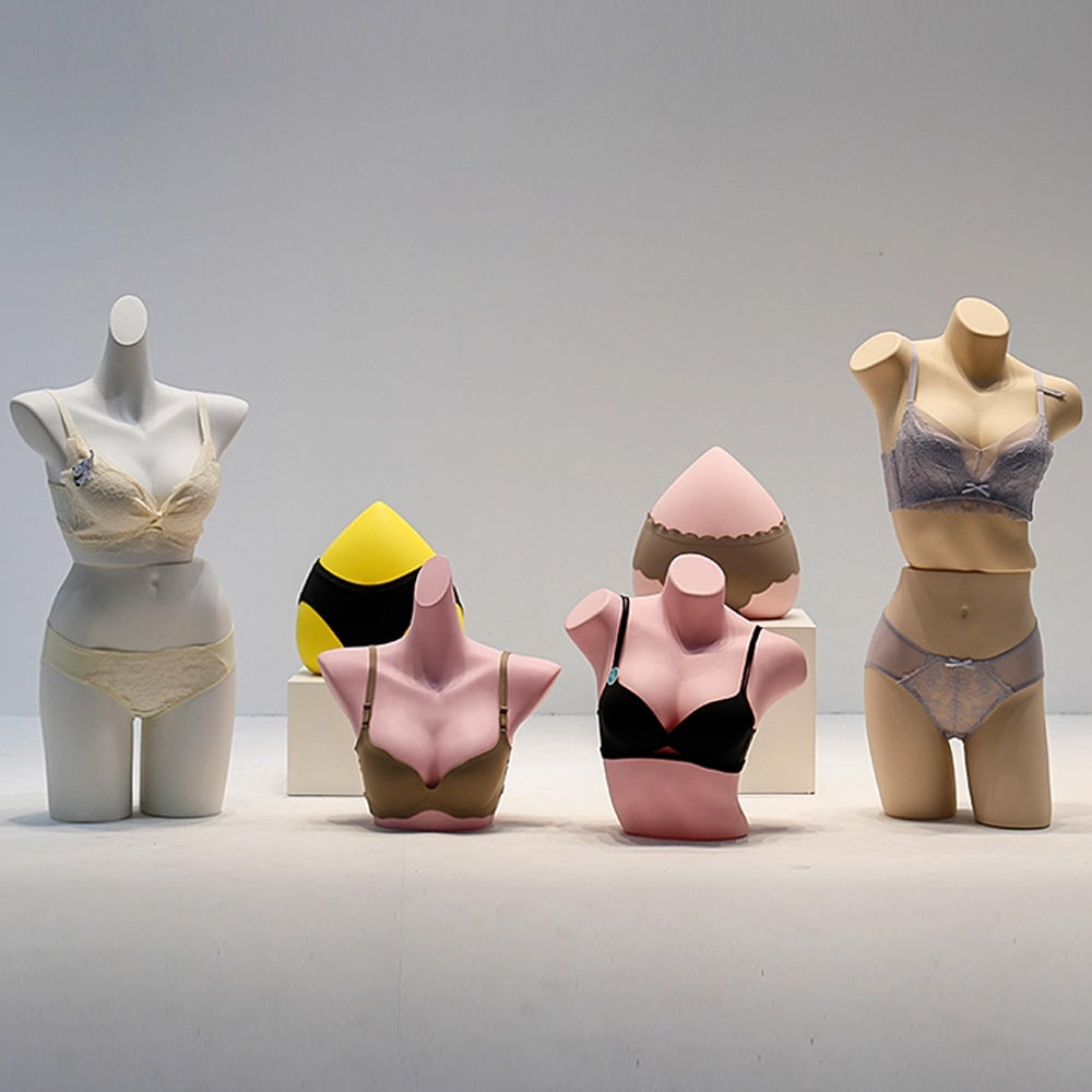 DE-LIANG White Female & Male Lingerie Display Form - Bust Torso Hip Mannequin Bra Panty Underwear Display Prop