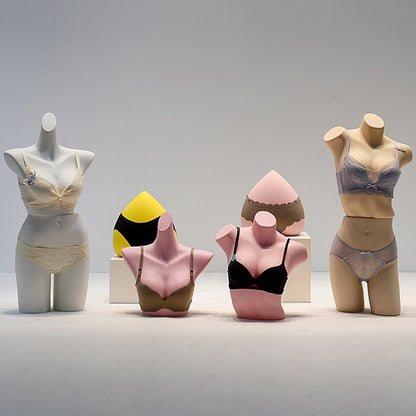 DE-LIANG White Female & Male Lingerie Display Form - Bust Torso Hip Mannequin Bra Panty Underwear Display Prop