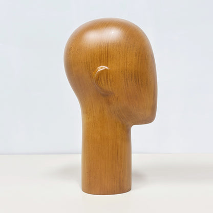 Wooden Mannequin Head Stand | Wig Hat Glasses Tie Display | DE-LIANG