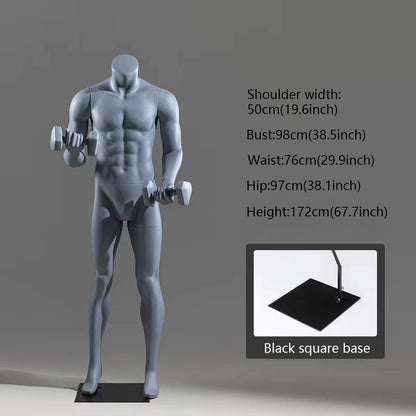 DE-LIANG Athletic Sport Mannequin Dumbbell & Sitting Pose for Gym & Sportswear Store