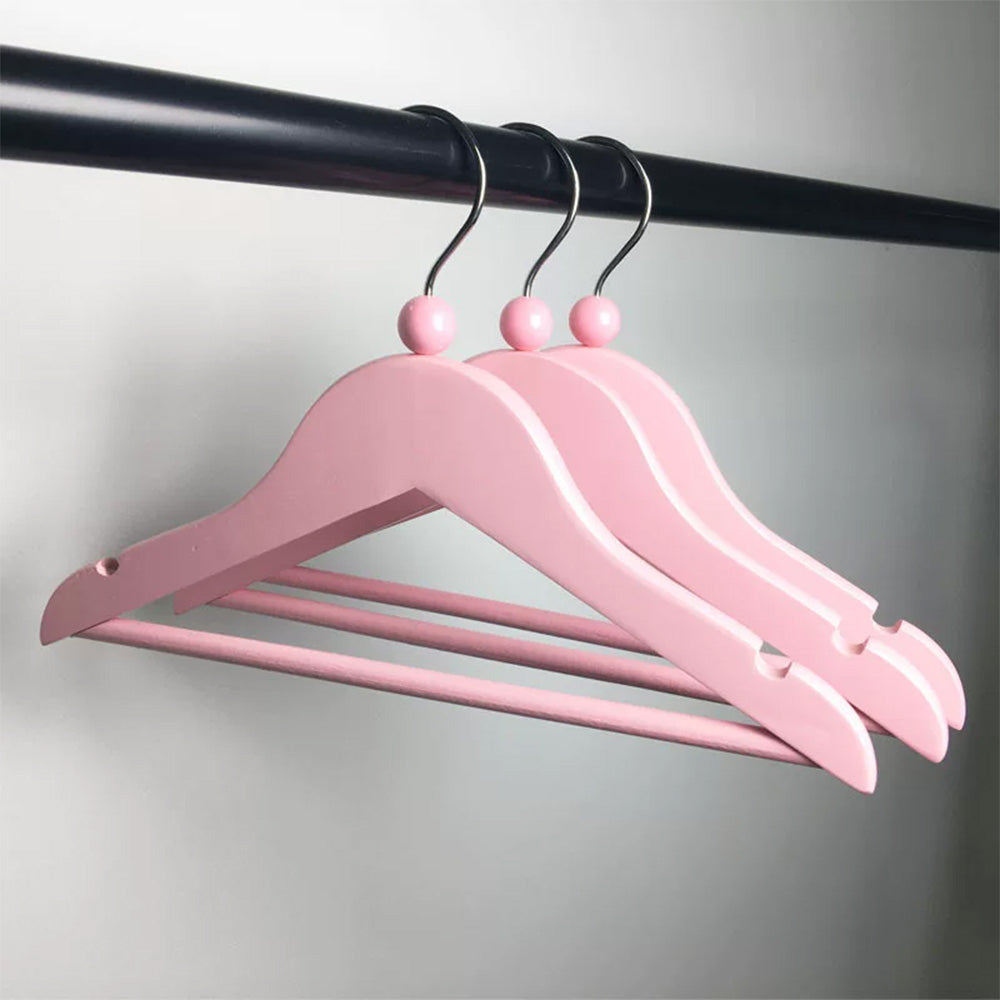 DE-LIANG Kids Solid Wood Hangers with Clips | Non-Slip Children's Closet Hangers Ages 2–8