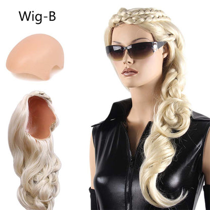 DE-LIANG Fashional Female Mannequin's Wig, Handmade Head Mannequin,High Ponytail for Window Manikin Head Decorate,Luxury Wigs, Cosplay Wig DL2395 De-Liang Dress Forms