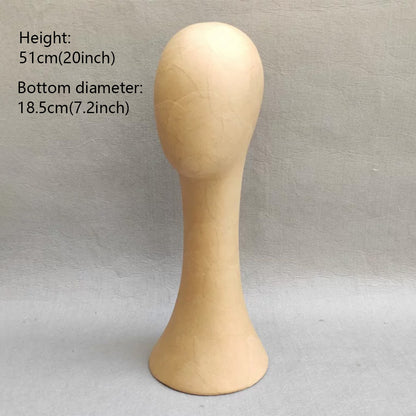 DE-LIANG Handcrafted Kraft Paper & Linen Mannequin Head, Pin-Insert Wig & Hat Display