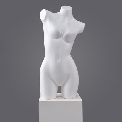 DE-LIANG Female Torso Mannequin Display Set,Half Body Dress Form Collection,White & Gold Finish Retail Display Forms for Clothing Store