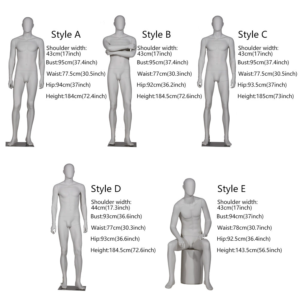 DE-LIANG model props, full body Male mannequin display dummy, Clothing store gray men's clothing business model display stand full body suit lower body trousers model dummy model window DL0009 DE-LIANG