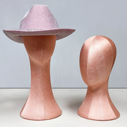 DE-LIANG Luxury Pinnable Linen Mannequin Head: Fashion Style Jewelry, Wig, Hat, Sunglasses, Sarves Display