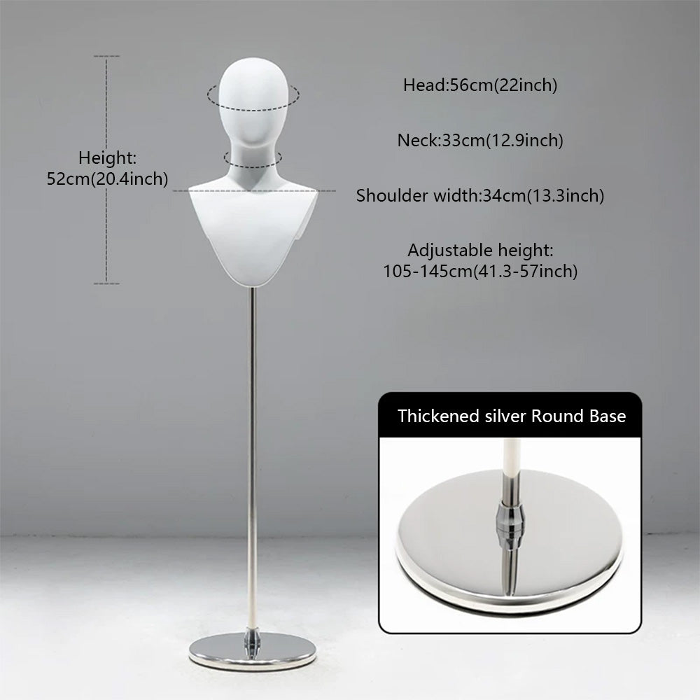 DE-LIANG Cosplay Mannequin Head Stand | Wigs Hats Jewelry | Extra-Long Wig Display