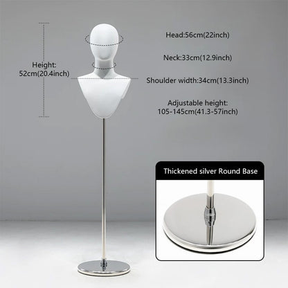 DE-LIANG Cosplay Mannequin Head Stand | Wigs Hats Jewelry | Extra-Long Wig Display