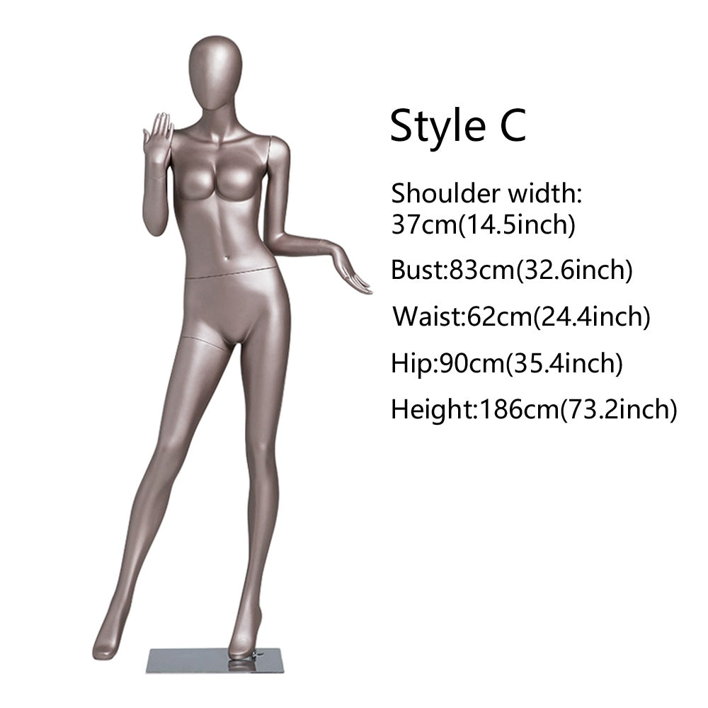 DE-LIANG Matte White / Rose Gold Female Full Body Mannequin - Lingerie Display Prop Standing Sitting Pose