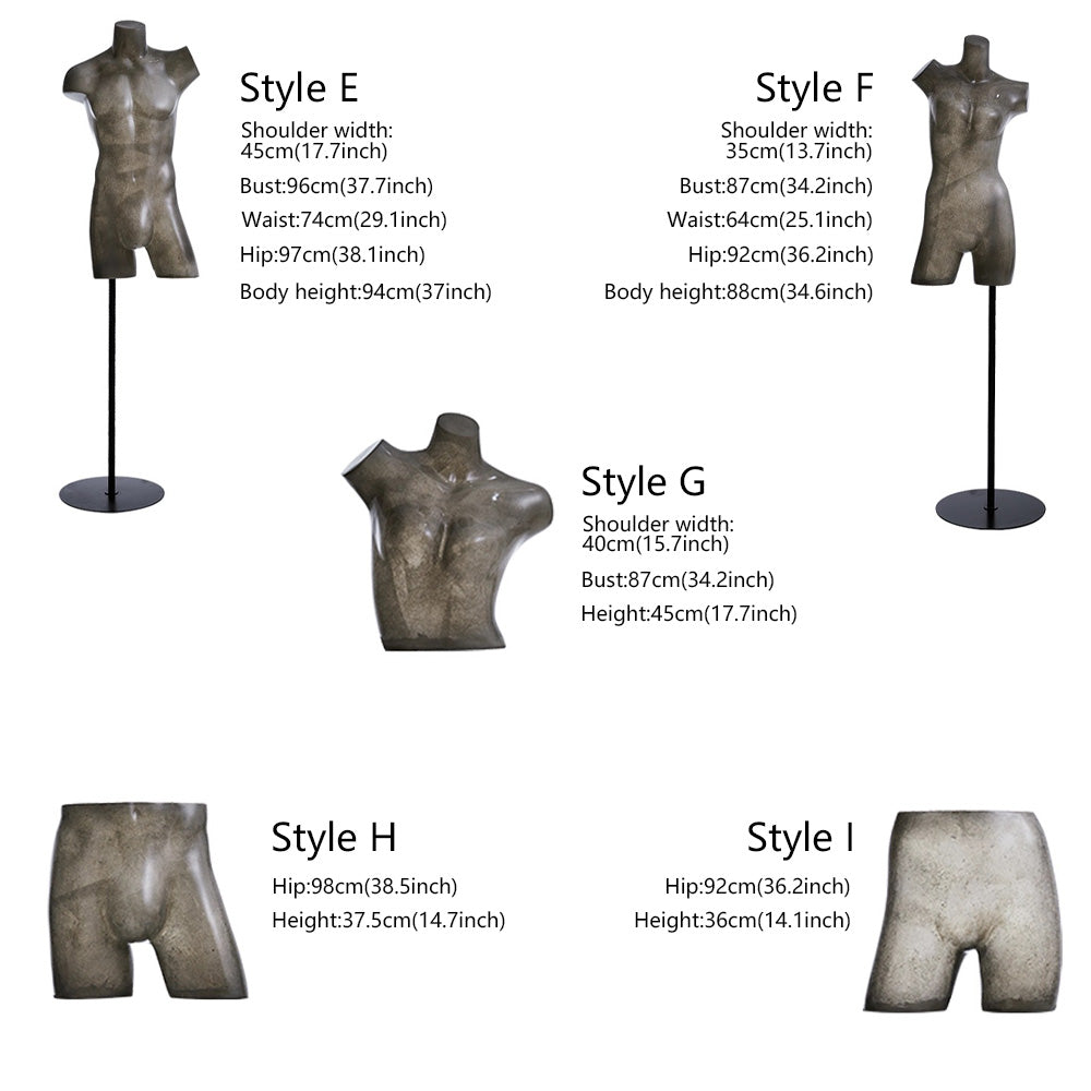 DE-LIANG Maniquí de cuerpo entero de lujo para mujer y hombre, torso transparente con cabeza, modelo de exhibición de ropa para escaparates y tiendas.