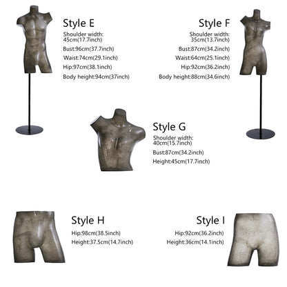 DE-LIANG Maniquí de cuerpo entero de lujo para mujer y hombre, torso transparente con cabeza, modelo de exhibición de ropa para escaparates y tiendas.