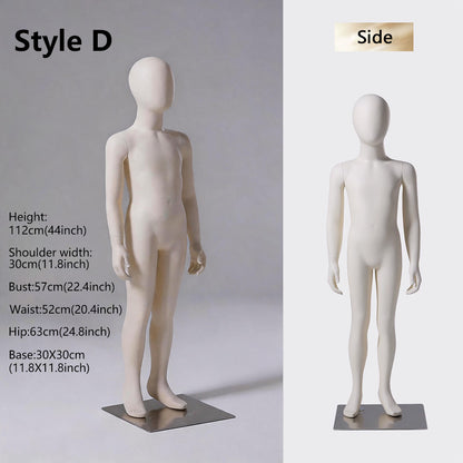 DE-LIANG Kids Full Body Mannequin Ages 4-14 | 6 Sizes Children Clothing Display Form