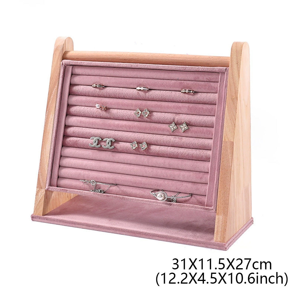 DE-LIANG Pink Velvet Jewelry Display Stand Set – Perfect for Jewelry Stores & Boutiques