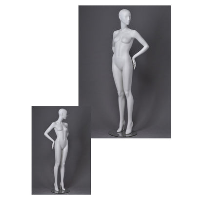 DE-LIANG Female Mannequin Full Body Display,Professional Dress Form for Clothing Store Window Display ,Matte White Finish Retail Mannequins