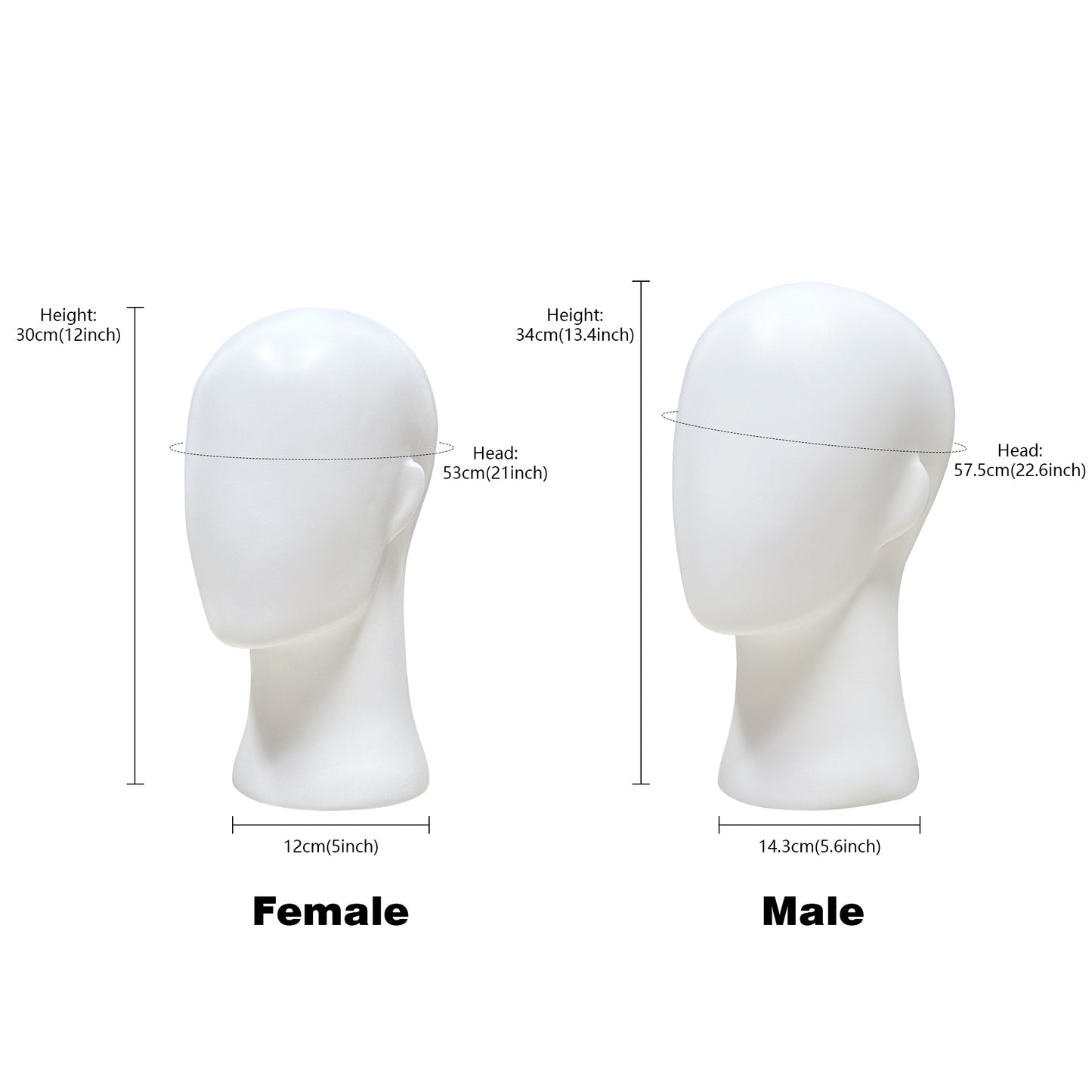 DE-LIANG Female/Male Head Mannequin Holder Stand, Matt White Mannequin Head Stand,Hat Holder,Glasses Jewelry Wig Hat Display Stand for Store*1pc