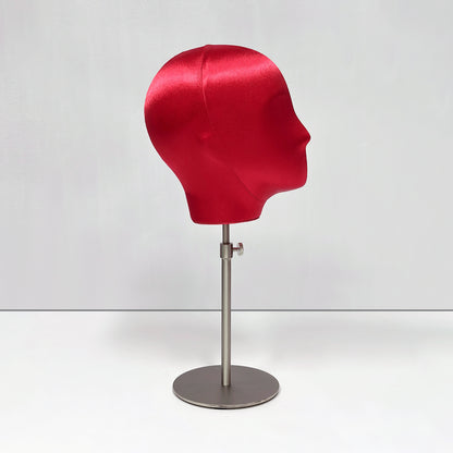 DE-LIANG Plus Size Female Silk Mannequin Head with Adjustable Stand for Wigs & Hats