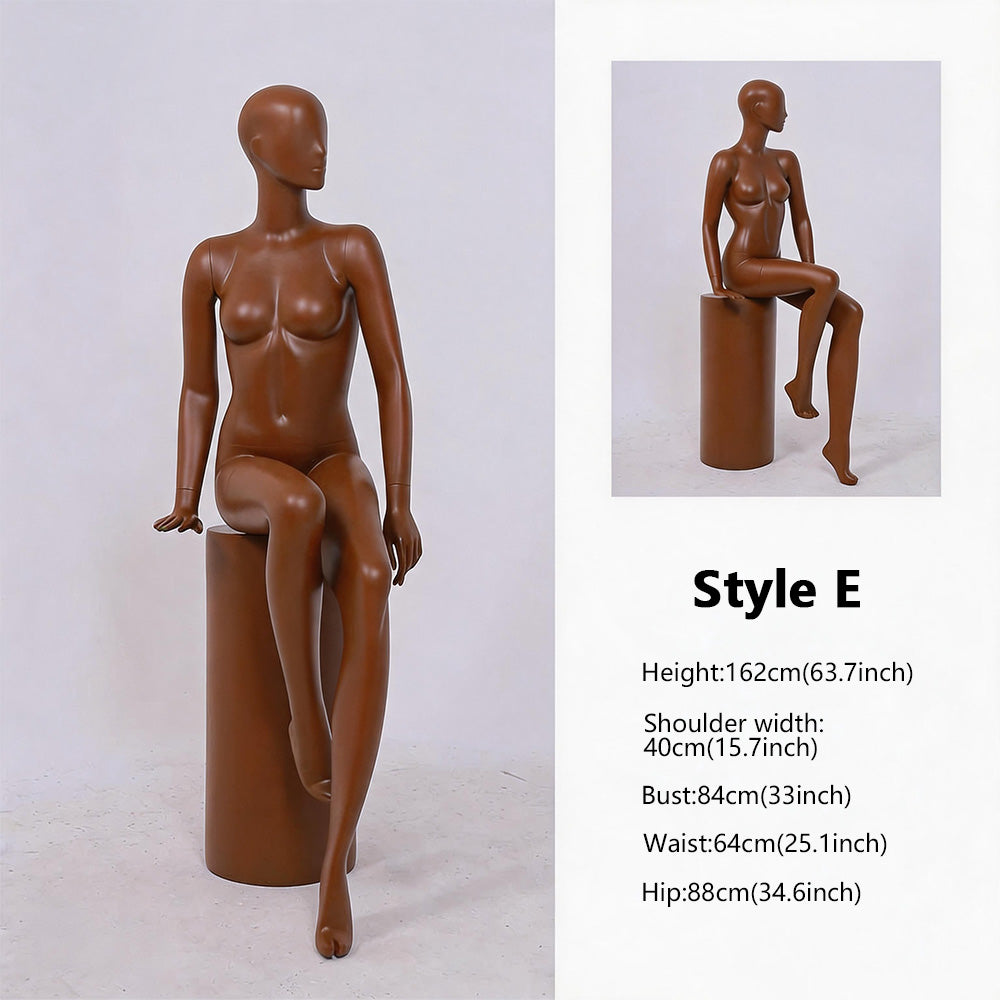 DE-LIANG Mocha Brown Female Full Body Mannequin for Boutique Window Display