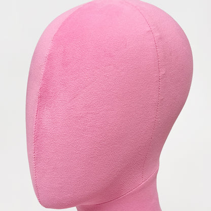 DE-LIANG Suede Mannequin Head Torso Display Stand,Soft Pinnable Foam Wig Head for Hats, Wigs, Jewelry,Accessories | Boutique Window Display Prop | Black / Pink