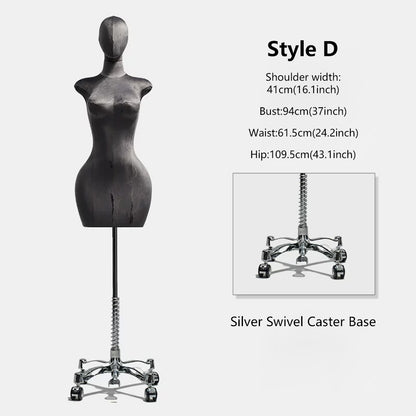 DE-LIANG Curvy Velvet-Wrapped Female Mannequin Half Body for Boutique & Store Display