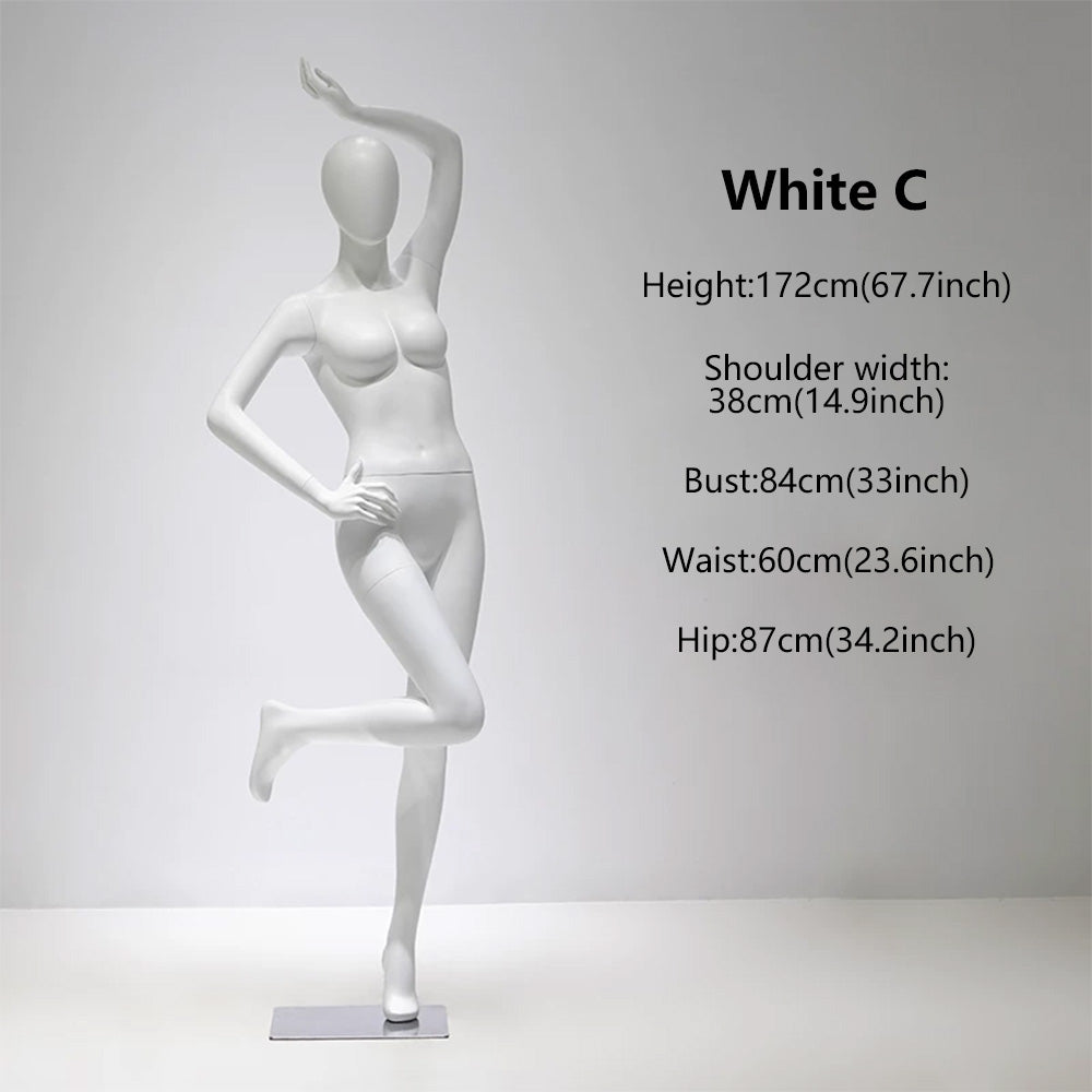 DE-LIANG Full Body Female Mannequin | Fiberglass Dress Form for Boutique Clothing Display