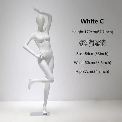 DE-LIANG Full Body Female Mannequin | Fiberglass Dress Form for Boutique Clothing Display