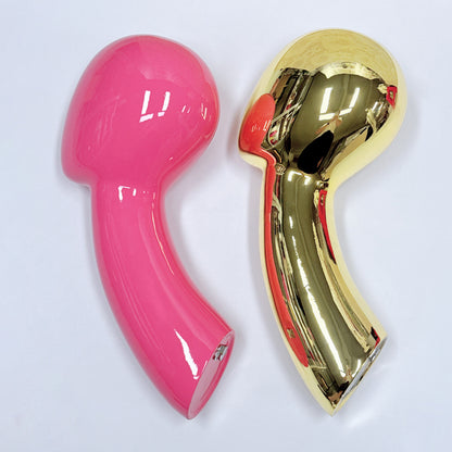 Wall-Mounted Mannequin Head: Pink & Gold Fiberglass Wig Display